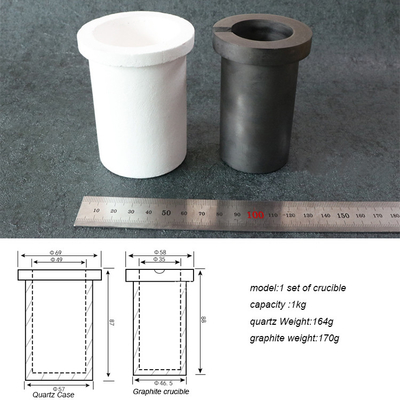 3kg High Temperature Graphite Furnace Crucible With Ceramic Sleeve