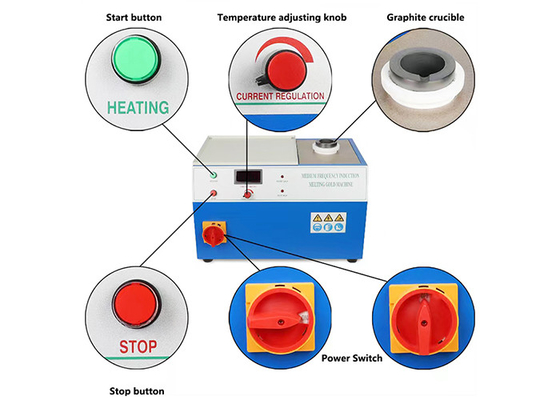 1600C Inductin Metal Smelting Furnace For Gold Silver Jewelry